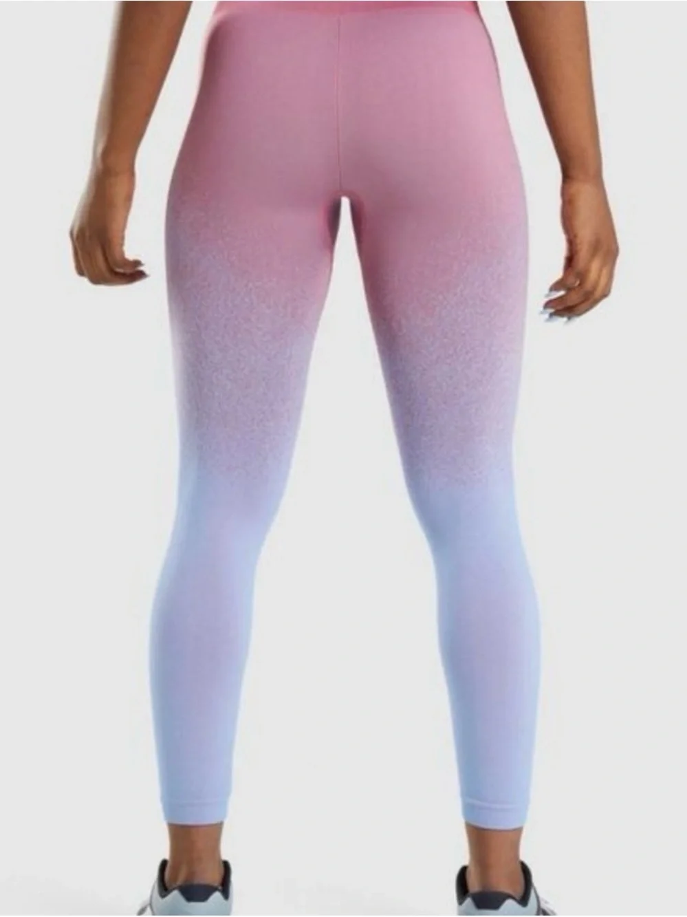 Women’s Gymshark Adapt Ombre Seamless Leggings Crop Top Set Blue Pink XS